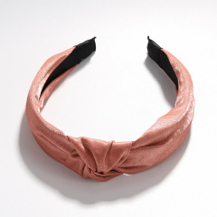 Sold colors Glitter Cross Knot Hair bands Cloth Wrapped women hair bands