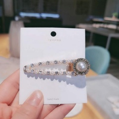 Wholesale multifunctional sweet headwear openwork diamond pearl hair clip set