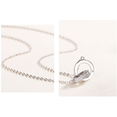 fashion valentine's day christmas gift jewelry lock women zircon 925 silver chain choker