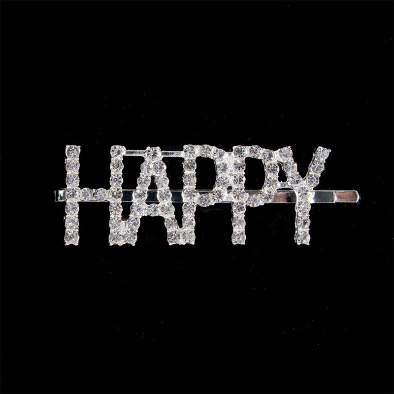 Fashion rhinestone letter longline girl hairpin clip combination for decoration