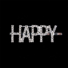 Fashion rhinestone letter longline girl hairpin clip combination for decoration