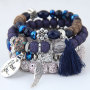 New Style Retro Crystal Delicate Opal Wings Love Beaded Multi-layer Tassel Bracelets New Style Retro Crystal Delicate Opal Wings Love Beaded Multi-layer Tassel Bracelets