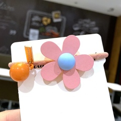 Manufactory bulk cute hair rope jelly ins plastic flower hair ties girls
