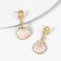 New fashion gold plated shell alloy eardrop oil drip earring ladies earrings New fashion gold plated shell alloy eardrop oil drip earring ladies earrings