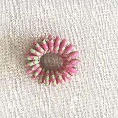 Eco friendly hair scrunchie satin black elastic telephone wire hair tie