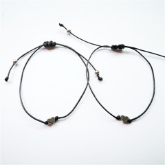 Amazon Hot Sale simple couples heart shape woven bracelets with Blessing card