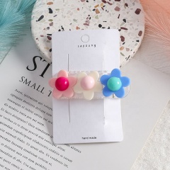 Ladies acrylic material hawaiian cute mini flower hair claw clip for sale