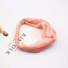 Vintage girl Hair Accessories headband Bowknot fabric solid color hair bands