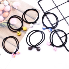 Cartoon cute fruit smiley girl ladies hair accessories candy color hair circle soft wholesale elastic hair ties