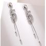 Fashion  Korean simple personality number 5 tassel crystal alloy earrings