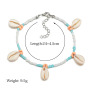 Creative Bohemia Retro Beach sea shell blue red bead bracelet anklets for women Creative Bohemia Retro Beach sea shell blue red bead bracelet anklets for women