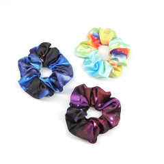fashion custom girls new starry sky fabric elastic hair scrunchies for women