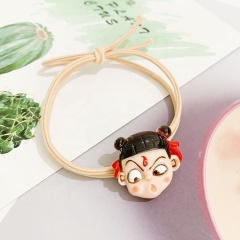 New simple wholesale cartoon double line knotted elastic hair ropes cartoon hair ties for girls for sale