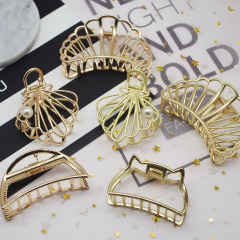2020 INS Hot Smooth Metal gripping hair clip Europe and America Retro adult metal hair claw clip