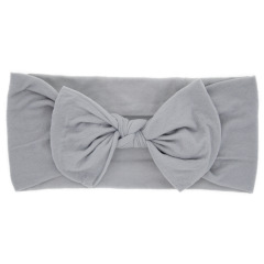 High Quality Newborn Baby Girls Plain Elastic Wide Nylon Bow Headband