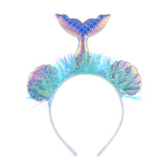 Kids party  hair Accessories bling tassel Hairband Mermaid Headband