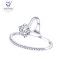 New custom  jewelry 14k sliver gold engagement emerald cut wedding moissanite ring