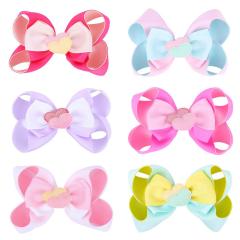 4 inches Bow Clip Boutique Alligator Grosgrain Ribbon Bows Hair Clips