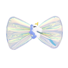 New design laser multi-colored top knot bow girls hair accessories hair clip