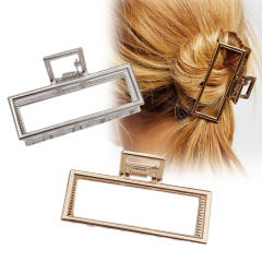Hot sale china low price alloy simple retro girls gold square metal hair claw Hot sale china low price alloy simple retro girls gold square metal hair claw