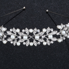 New desgin Silver Leaf Headband Jewelry Bridal Wedding Crystal Crowns and Tiaras