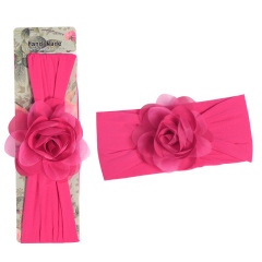 Handmade girls adjustable elastic  3d rose flower child chiffon headbands