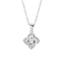 fashion valentine's day christmas gift jewelry women zircon 925 silver necklace chain fashion valentine's day christmas gift jewelry women zircon 925 silver necklace chain