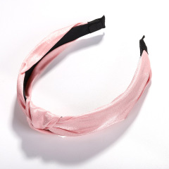 Sold colors Glitter Cross Knot Hair bands Cloth Wrapped women hair bands