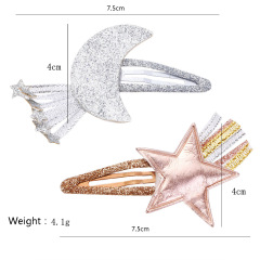 Hot star moon glitter bling hair clip child hair accessories barrettes