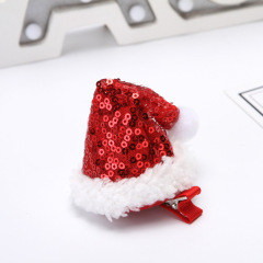 custom hot sale 2020 amazon ins fall winter sequins girls christmas hat hair clips