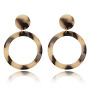 spring fashion Leopard Acetate Geometric Tortoiseshell Round Brown acrylic hoop earrings jewelry