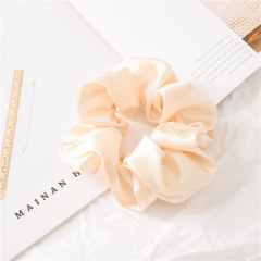Wholesale Custom Solid Color Women Accessories Fabric Elastic Girls Satin Scrunchies Hair Ties