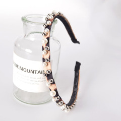 New vintage Plastic metal Hair Accessories Leopard pearl bands giel Hair hoops