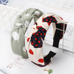 wholesale custom women girls makeup dot knot fabric headbands for daily