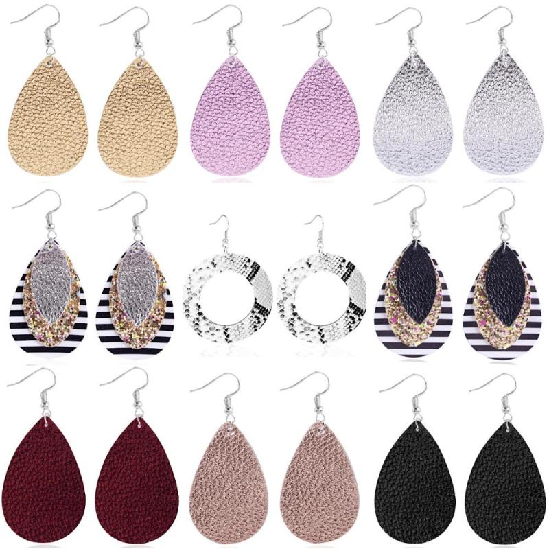 2020 European and American popular new style Fashion jewelry leather earrings 2020 European and American popular new style Fashion jewelry leather earrings