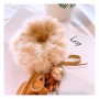 Winter Hair Scrunchies Elastics ponytail holder pompom pearl Bow plush hair tie