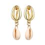 fashion best sell wish amazon korean women ladi jewelry earrings set ocean hoop drop shell earring