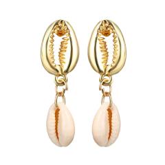 fashion best sell wish amazon korean women ladi jewelry earrings set ocean hoop drop shell earring