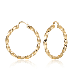 Personality female 18K gold plated  copper circle hoop earrings accessories