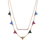 Wholesale women gift jewelry stainless steel pearl design colorful flag necklace Wholesale women gift jewelry stainless steel pearl design colorful flag necklace