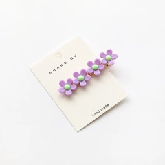 New Vintage Non Slip hair pin girl pearl diamond flower plastic barrette