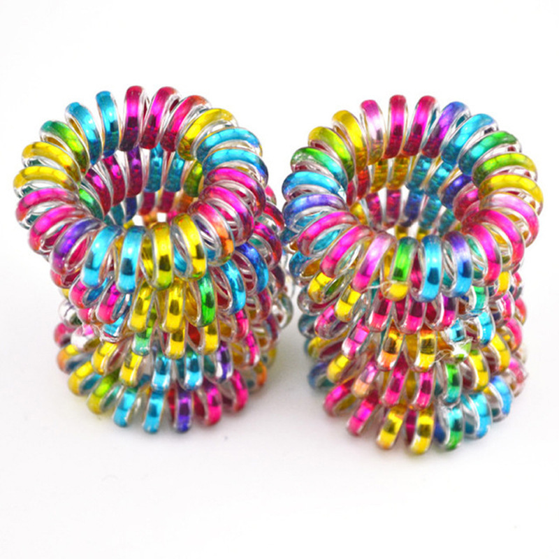 rainbow shining laser colors fabric cloth line elastic ponytail holder wire hair band rainbow shining laser colors fabric cloth line elastic ponytail holder wire hair band