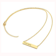 amazon gift titanium cheap laser engrave gold stainless steel name necklace personalised