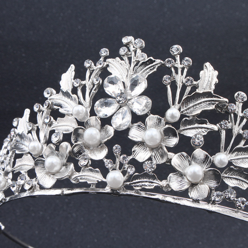 Rhinestone hair accessories round silver hair jewelry birthday girl wedding tiara crowns
