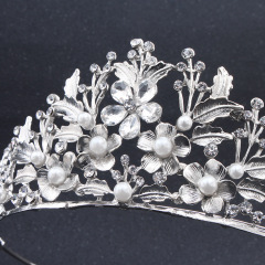 Rhinestone hair accessories round silver hair jewelry birthday girl wedding tiara crowns