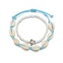 2pcs Summer Sea shell colored stone foot jewelry rhinestone anklet bracelet sets for ladies