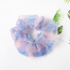 2020 new arrival summer cute ladies lace mesh yarn plaid large hair ties