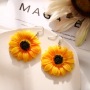 Wholesale Fashion Girls Holiday Jewelry Gold Plated Yellow Resin Sunflower Earrings Wholesale Fashion Girls Holiday Jewelry Gold Plated Yellow Resin Sunflower Earrings