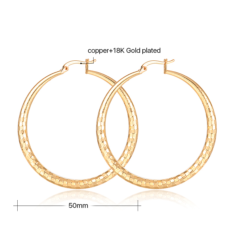 2019 fashion circle 18k gold plated copper frosted women earring accessories