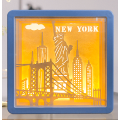 wholesale custom 3d frame Paper cut shadow led night Light lamp box for birthday gift